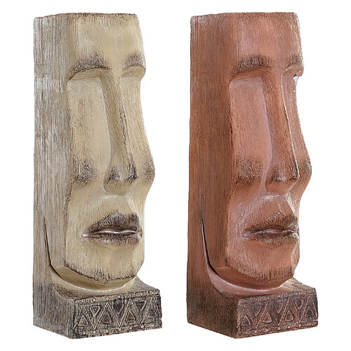 Cache-pot DKD Home Decor Beige Résine Terre cuite (2 pcs) (16 x 17 x 49 cm)