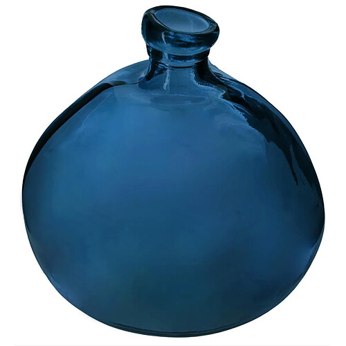 Atmosphera, Createur D'Interieur Vase rond verre recyclé D45 Bleu - Atmosphera