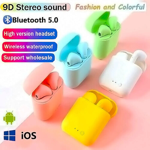 GUPBOO Casque stéréo I12 Bluetooth TWS avec protection contre les intempéries