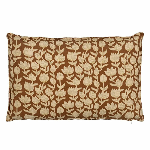 BigBuy Home Coussin Coton Marron Beige 60 x 40 cm