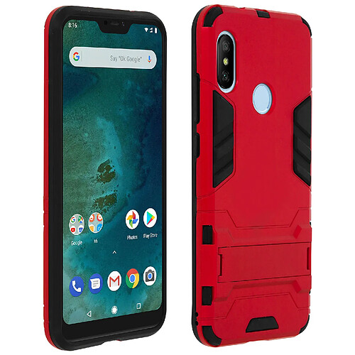 Avizar Coque Xiaomi Mi A2 Lite Anti-choc Bumper Silicone Armature Polycarbonate Rouge