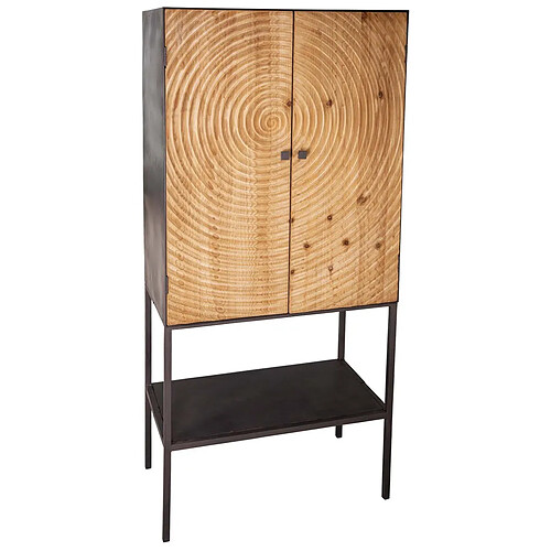 Antic Line Creations Meuble de rangement 2 portes en fer et bois Sun.