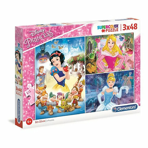 Ludendo Puzzles SuperColor 3x48 pièces - Disney Princesses - Princesses