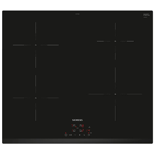 Table de cuisson à induction 60cm 4 foyers 7400w noir - EH631BEB6E - SIEMENS