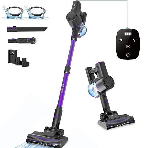 Proscenic Vactidy V8 Pro Aspirateur à Main - 25000Pa Puissance d'aspiration 35min Autonomie 66dB de Bruit 2200mAh Batterie - Noir violet