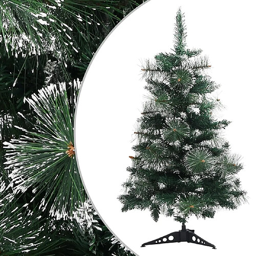 vidaXL Sapin de Noël artificiel avec support Vert et blanc 60 cm PVC