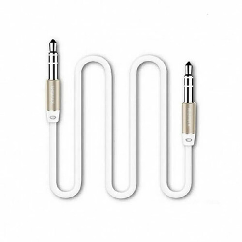 Remax L200 Câble Jack Aux Universel 3,5 mm 3,5 mm mâle vers 3,5 mm mâle Anti-Enchevêtrement Câble 2 m Blanc