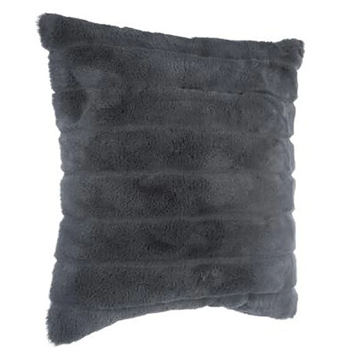 Pegane Coussin carré déhoussable, coloris gris foncé - Dim : 45 x 45 cm