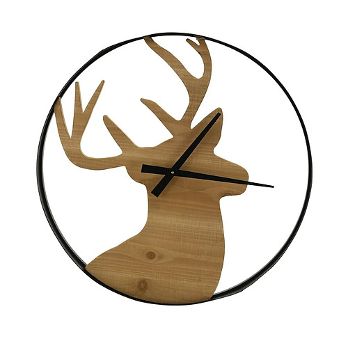 Aubry Gaspard Horloge en pin et métal Cerf.