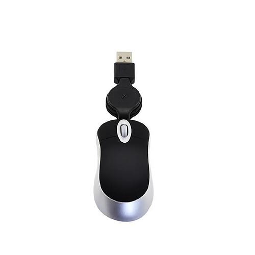 Wewoo Souris Mini d'ordinateur câble USB rétractable optique Ergonomic1600 DPI Portable petites pour ordinateur Noir