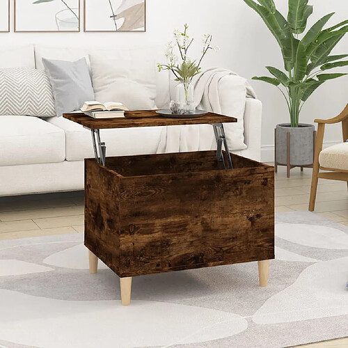 vidaXL Table basse Chêne fumé 60x44,5x45 cm Bois d'ingénierie