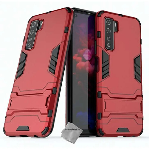 Htdmobiles Coque rigide anti choc pour Huawei P40 Lite 5G + film ecran - ROUGE