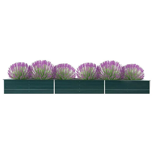 vidaXL Lit surélevé de jardin Acier galvanisé 480x80x45 cm Vert