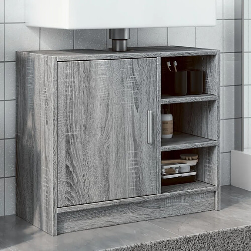 vidaXL Armoire d'évier sonoma gris 63x29x55 cm bois d'ingénierie