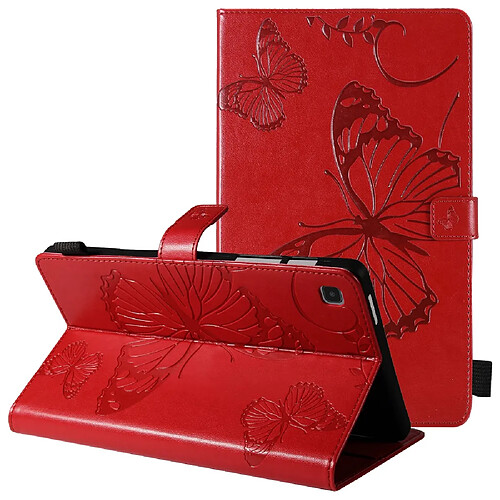 Etui en PU motif papillon avec support rouge pour votre Samsung Galaxy Tab A7 Lite 8.7 pouces/T225/T220