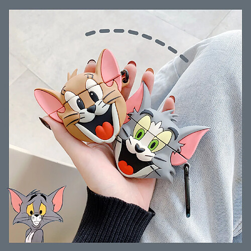 GUPBOO Airpods Coque Housse Étui Protecteur Compatible pour AirPods Pro-Chat et souris de dessin animé mignon