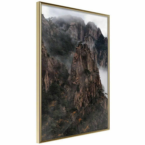 Paris Prix Affiche Murale Encadrée Mountain Ridge 30 x 45 cm Or