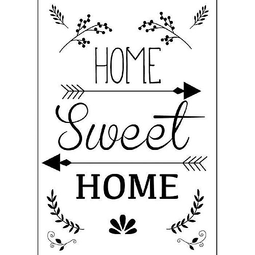 Graines Creatives Transfert thermocollant noir & blanc A4 - Home Sweet Home