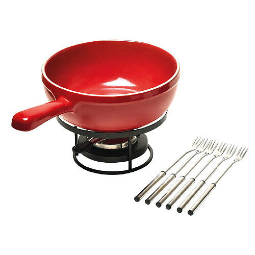 Emile Henry Service à fondue en céramique grand cru D.24cm 6 personnes SUR LE FEU