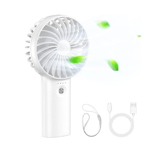 Ventilateur Portatif, Ventilateur USB Portable avec Ventilateur Électrique Personnel Rechargeable à Fonction d'alimentation de 5200 mAh pour la Maison / le Bureau / les Voyages (Blanc)