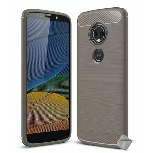 Htdmobiles Coque silicone gel carbone pour Motorola Moto E5 + film ecran - GRIS