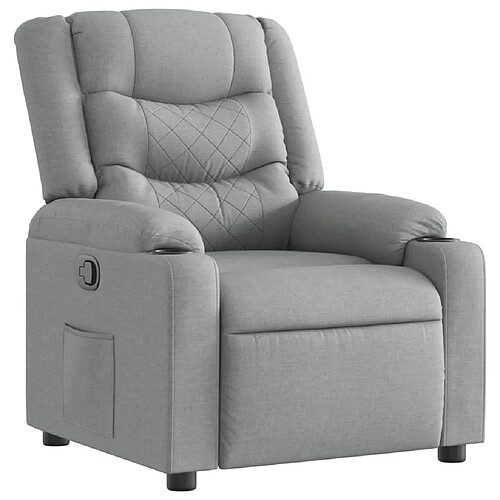 Maison Chic Fauteuil Relax pour salon, Fauteuil inclinable Gris clair Tissu -GKD61978