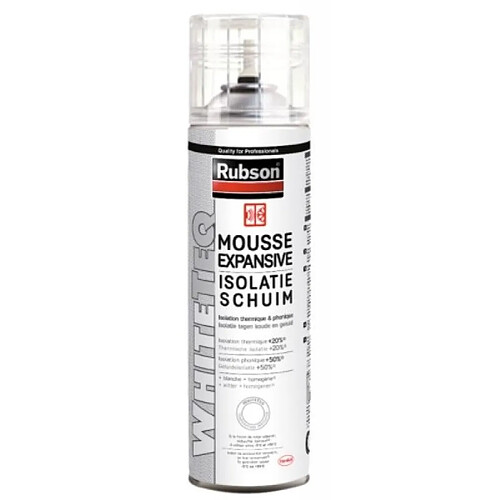 Rubson Mousse polyuréthane autoexpansive cartouche manuelle White Teq coloris blanc acier carton de 12 cartouches de 750 ml