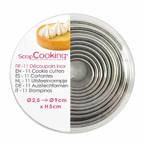 Scrapcooking Boite de 11 emporte-pièces ronds en inox