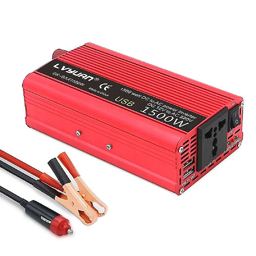 Universal Double USB 2000W Watt DC 12V à AC 220V Charger d'onduleur de voiture portable,