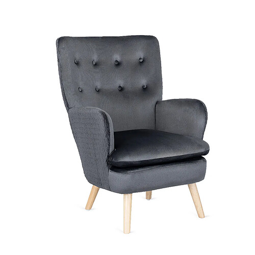 Vivaldi Fauteuil SANTOS Gris Velours