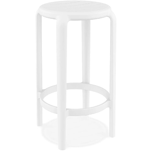 Alterego Tabouret de jardin mi-hauteur 'PEYA MINI' blanc en matière plastique