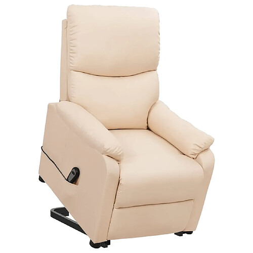 vidaXL Fauteuil Crème Tissu