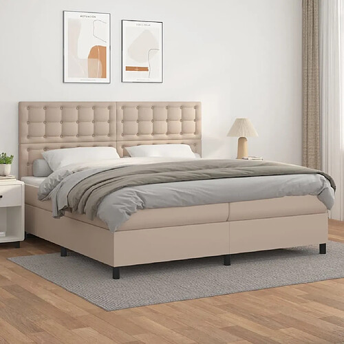 Maison Chic Lit Adulte - Lit simple Lit à sommier tapissier avec matelas moelleux - Meuble de Chambre - Cappuccino 200x200 cm -MN34114