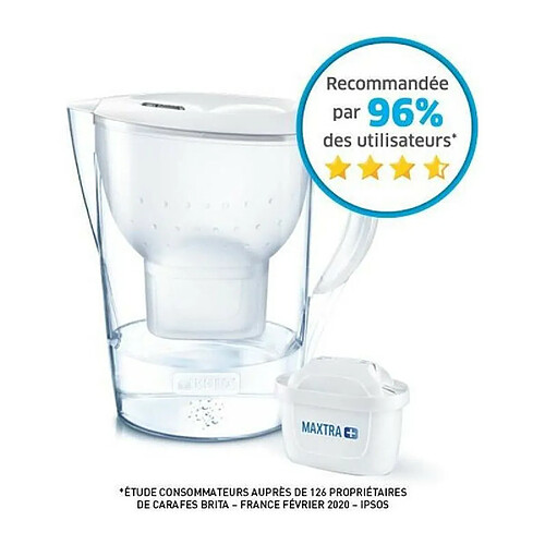 Carafe filtrante Marella XL blanche BRITA - 1 filtre MAXTRA+ inclus