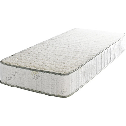 King Of Dreams Lot de 2 Matelas 80X200 Mousse Poli Lattex Indéformable - Hauteur 23 cm - Soutien Ferme Face Hiver Pure Laine Merinos - Face été Aloe Vera 80 200 Super Deluxe