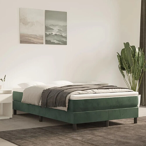 vidaXL Matelas de lit à ressorts ensachés Vert foncé 120x200x20 cm