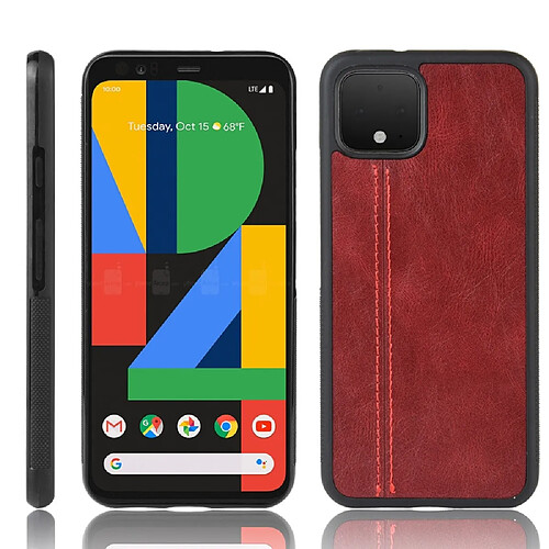 Wewoo Coque Rigide Pour Google Pixel 4 XL Coudre Motif Vache Antichoc PC + PU + TPU Rouge