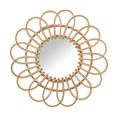 Miroir mural Alexandra House Living osier Fibre naturelle 2 x 42 x 42 cm Rond