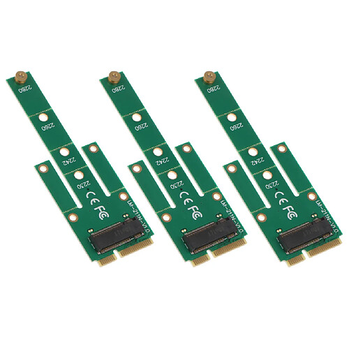 3Pcs MSATA PCI-E 3.0 SSD Vers NGFF M.2 Carte D'extension D'adaptateur SATA B-Key