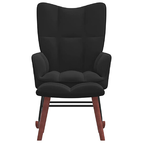 Maison Chic Chaise à bascule avec repose-pied | Fauteuil Relax Noir Velours -GKD65128