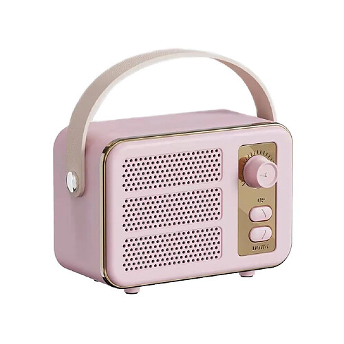 Yonis Mini Enceinte Bluetooth Rose Retro HIFI Portable Son Stéréo Haute Fidélité