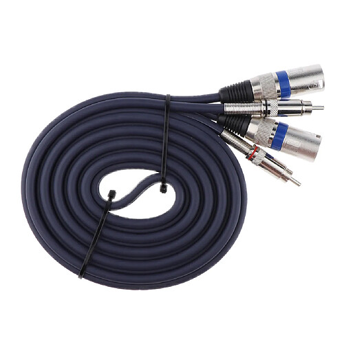 câble de raccordement double XLR mâle à RCA double, cordon audio de 2 XLR à 2 RCA de 3 m