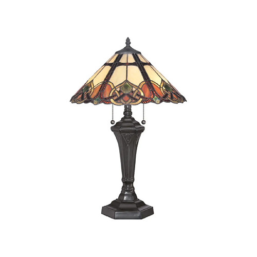 Elstead Lighting Lampe de table Cambridge Verre Bronze d'époque