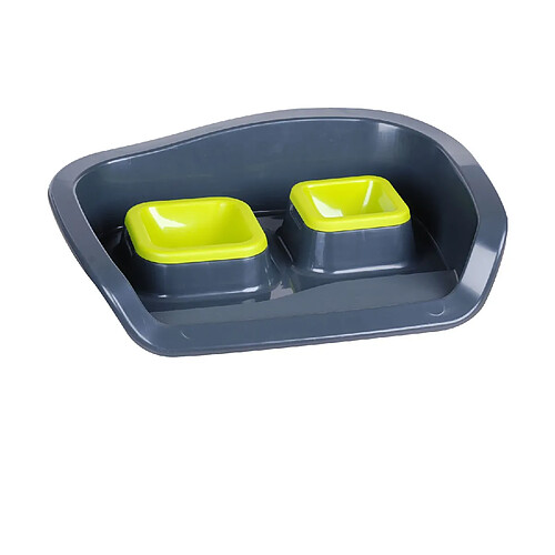 Dogi Double gamelle avec plateau pour chien et chat - Vert