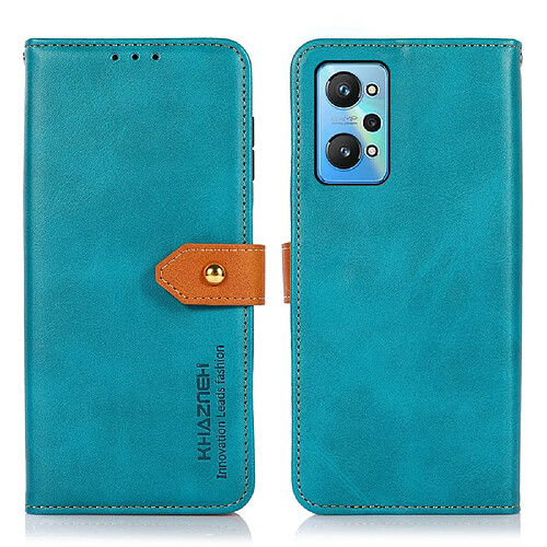 Etui en PU + TPU fermoir magnétique doré avec support bleu pour votre Realme GT Neo2