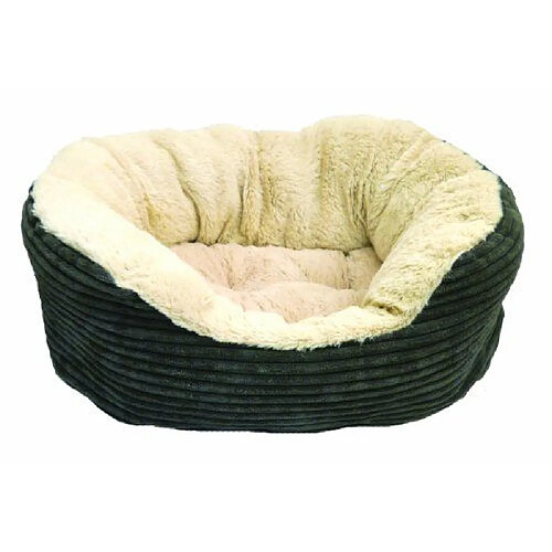 Eurovideo Vg Rosewood Panier Gris Jumbo pour Chien en Velours Côtelé/Peluche 81,2 cm