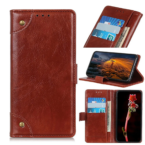 Etui en PU peau de nappa marron pour votre Samsung Galaxy A41 (Global Version)