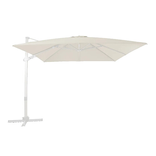 AXI Apollo Premium Parasol Déporté BLANC/Beige - Parasol Déporté Rectangulaire 300x300cm - Parasol Pied Déporté, structure aluminium - Rotation 360 - Parasol Déporté Inclinable - Résistant aux UV