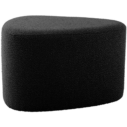 LEITMOTIV Pouf en tissu bouclette Ada Organic Large noir.