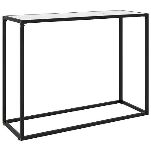 vidaXL Table console Blanc 100x35x75 cm Verre trempé